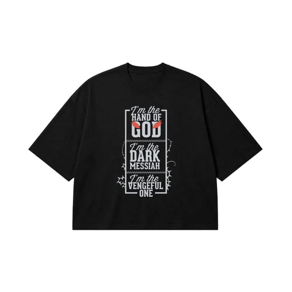 تیشرت باکسی طرح Hand Of God Dark Messiah کد 9024