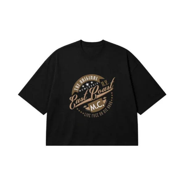 تیشرت باکسی موتورسیکلت طرح East Coast Live Free Or Die Hard کد 9082