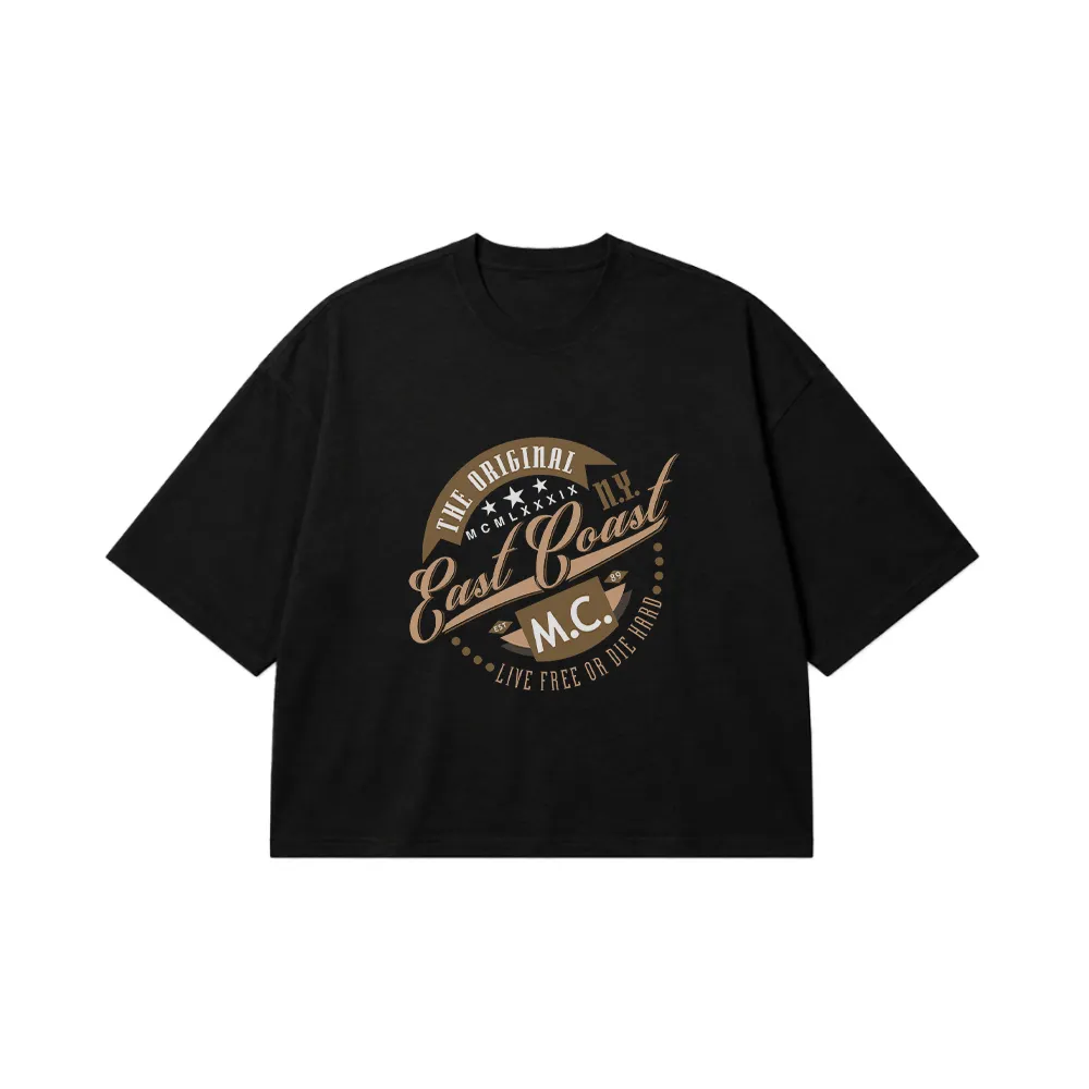 تیشرت باکسی موتورسیکلت طرح East Coast Live Free Or Die Hard کد 9082