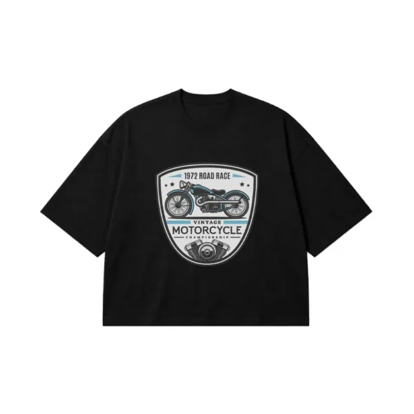 تیشرت باکسی موتورسواری طرح 1972 Vintage Road Race کد 9096