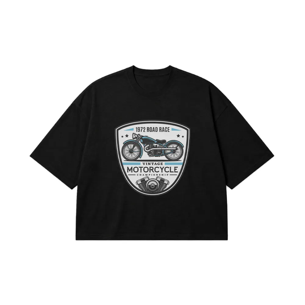 تیشرت باکسی موتورسواری طرح 1972 Vintage Road Race کد 9096