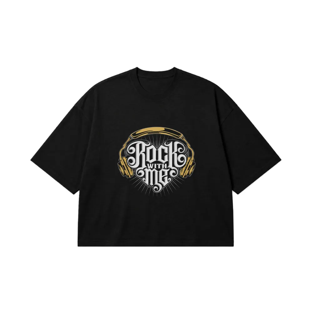 تیشرت باکسی موزیک طرح Rock With Me کد 9158