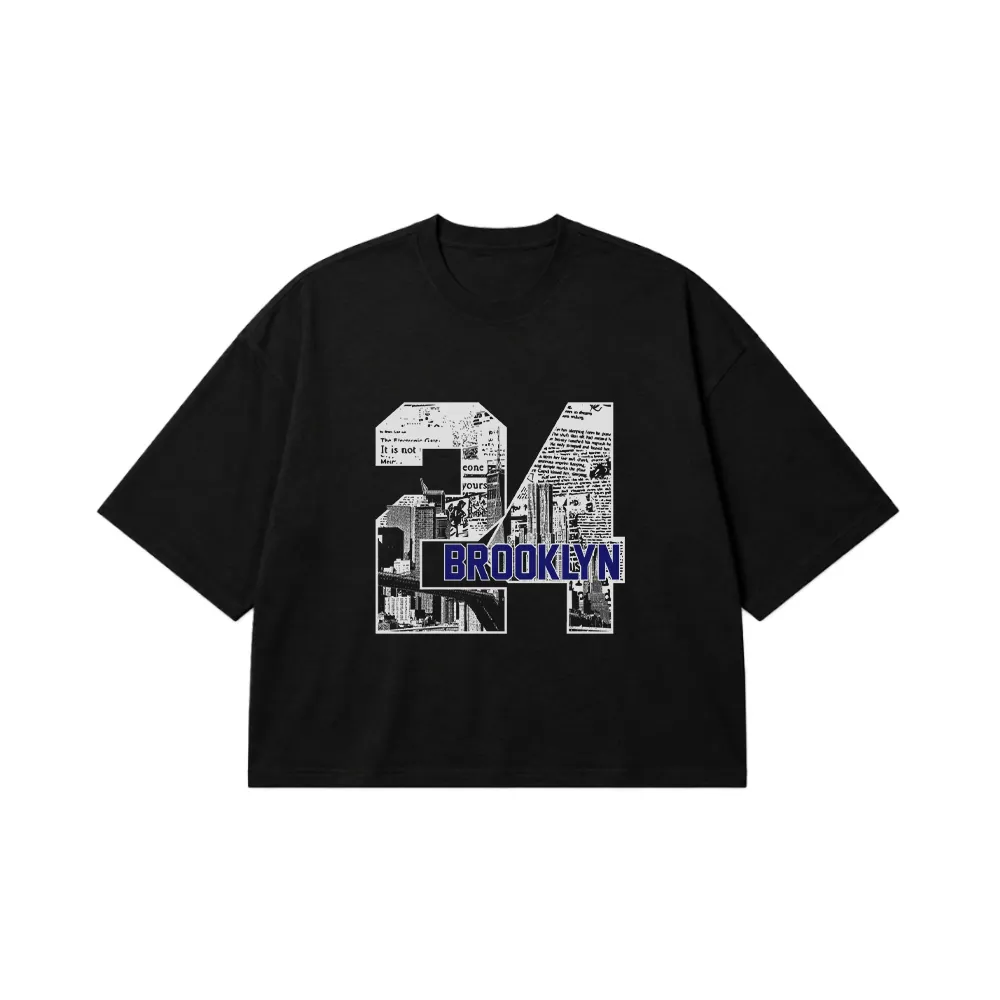 تیشرت باکسی عدد ۲۴ و نوشته Brooklyn کد 918