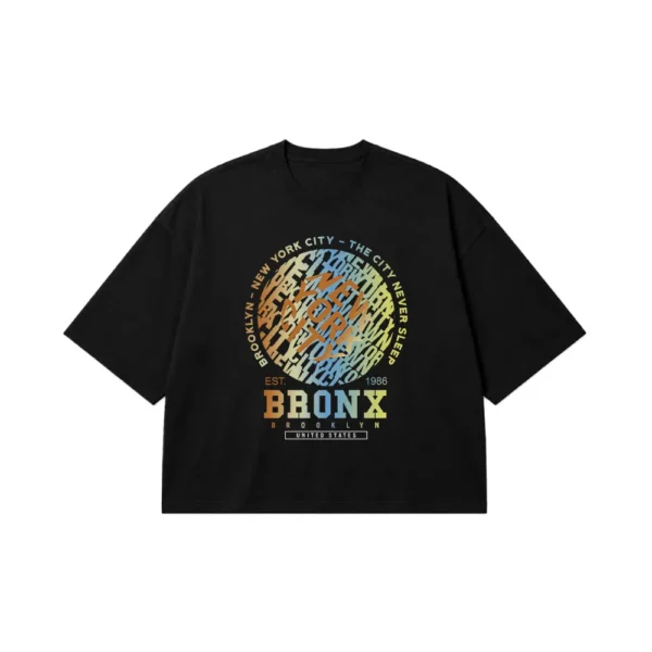 تیشرت باکسی برانکس طرح تایپوگرافی (Bronx) کد 931