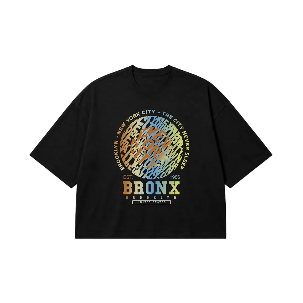 تیشرت باکسی برانکس طرح تایپوگرافی (Bronx) کد 931