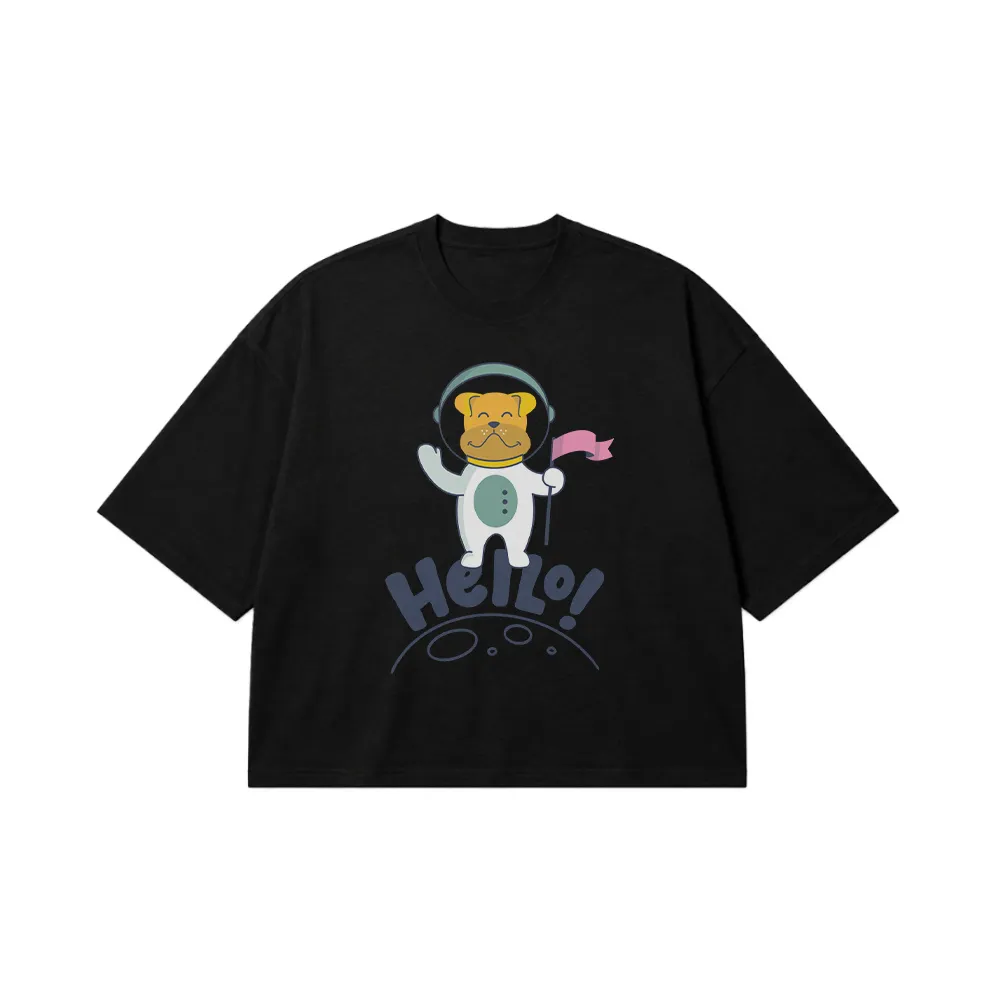 تیشرت باکسی فانتزی طرح سگ فضانورد (Cute Astronaut Dog) کد 9320