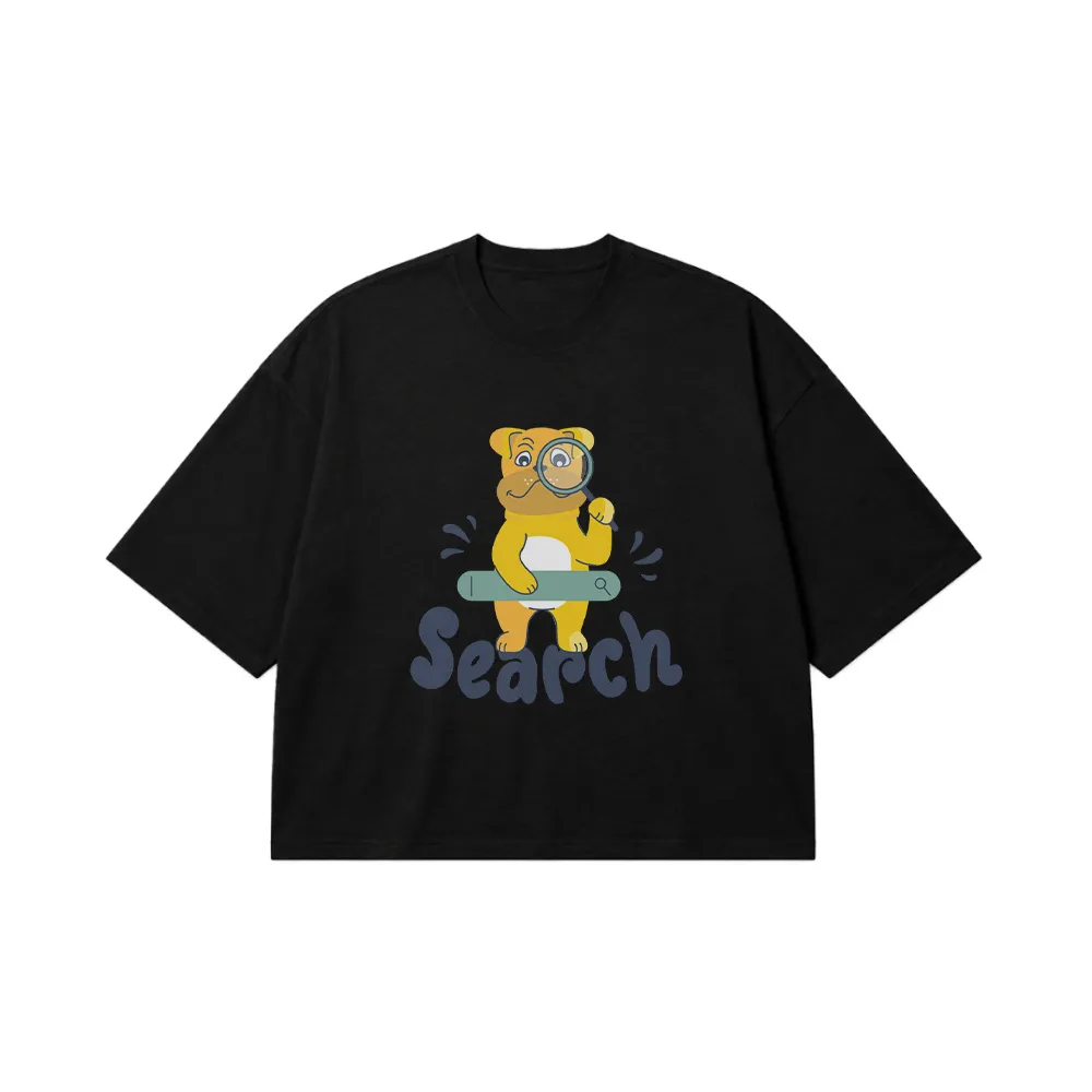 تیشرت باکسی فانتزی طرح سگ کارآگاه (Cute Search Dog) کد 9323