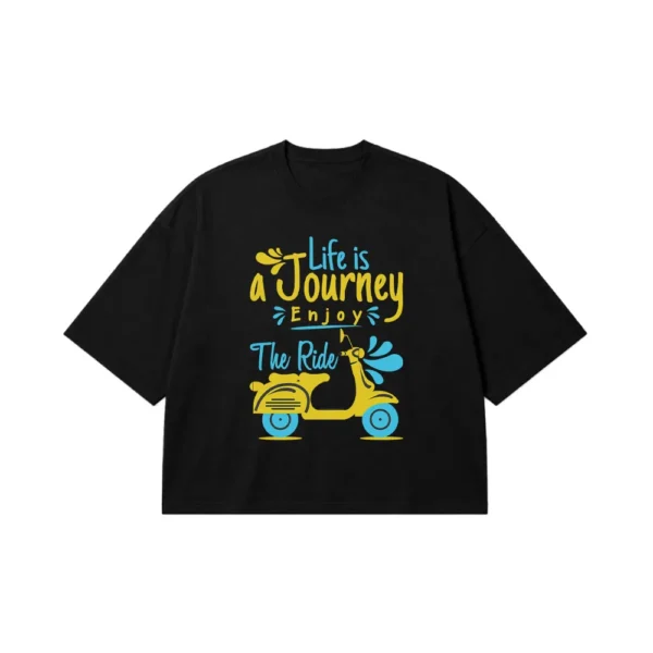 تیشرت باکسی اسکوتر طرح Life Is A Journey Enjoy The Ride کد 9333