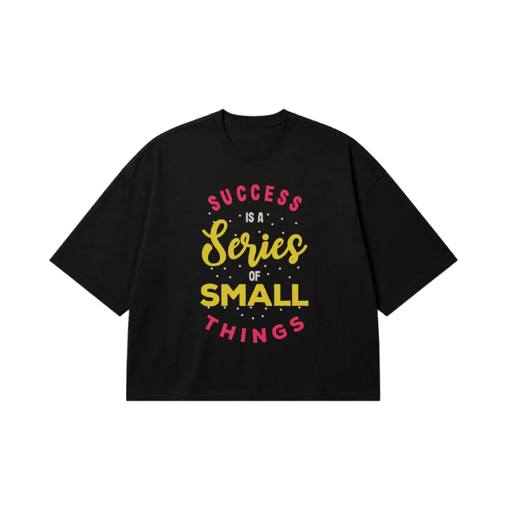 تیشرت باکسی انگیزشی طرح نوشته Success is a Series of Small Things کد 9374