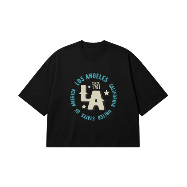 تیشرت باکسی طرح Los Angeles Since 1781 کد 9393