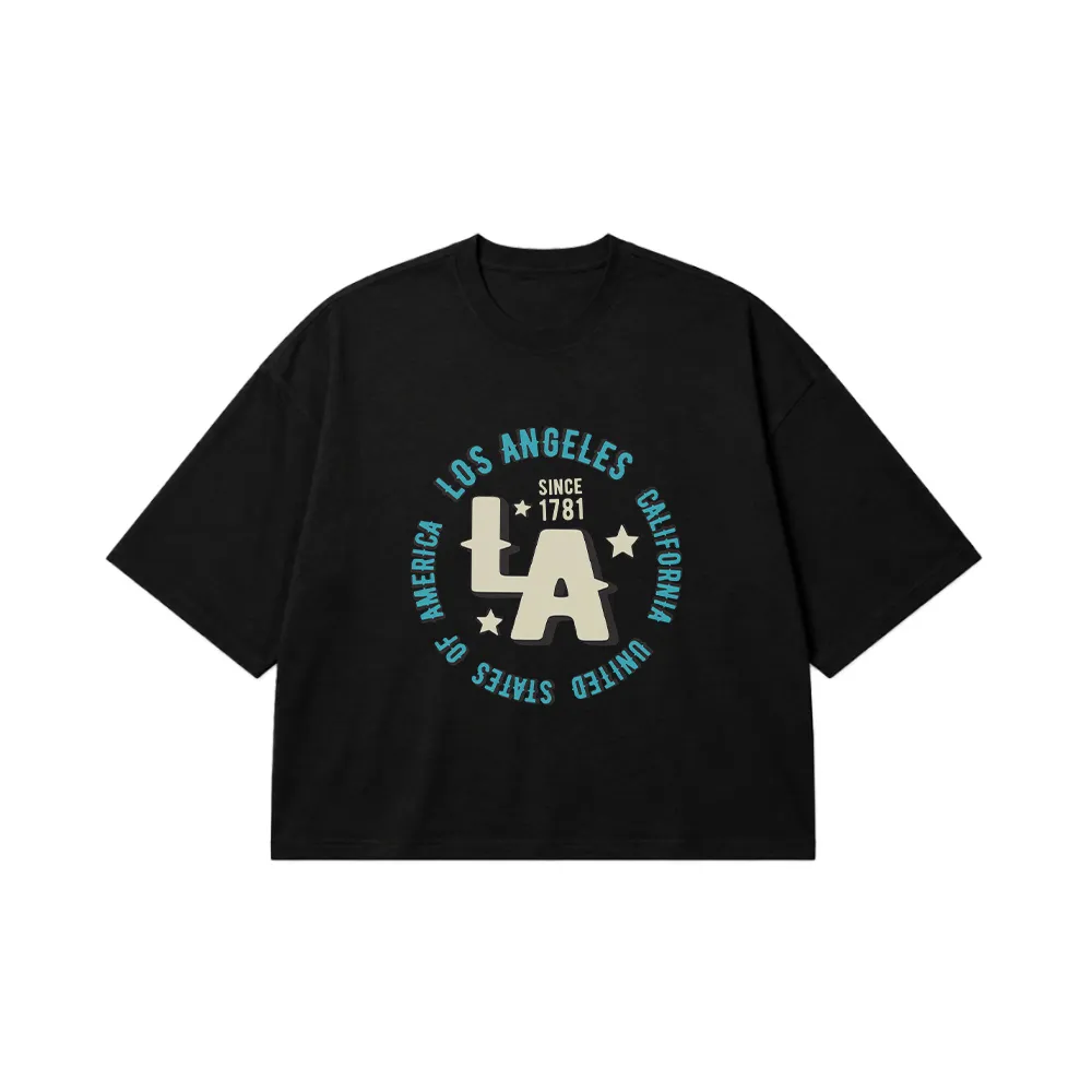 تیشرت باکسی طرح Los Angeles Since 1781 کد 9393
