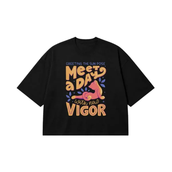 تیشرت باکسی یوگا طرح Meet A Day With New Vigor کد 9408