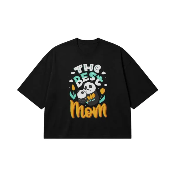 تیشرت باکسی روز مادر طرح پاندا Best Mom کد 9422
