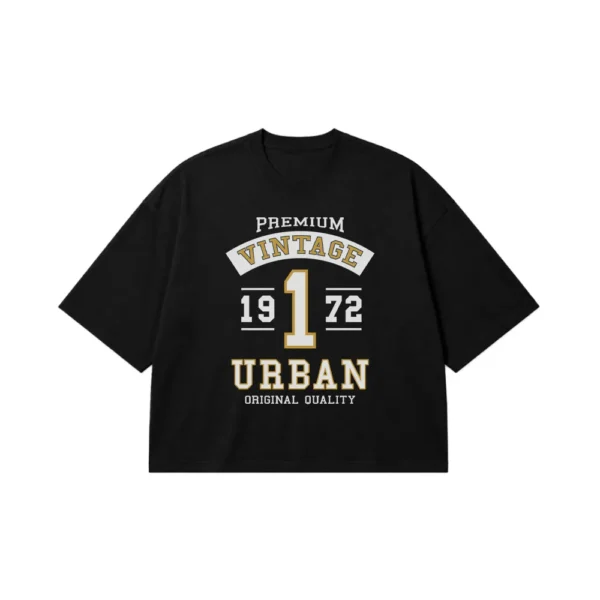 تیشرت باکسی طرح بج وینتیج Urban 1972 کد 9426
