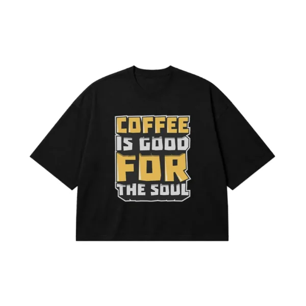 تیشرت باکسی قهوه طرح Good For The Soul کد 9484