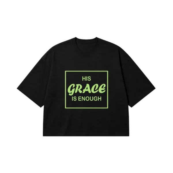 تیشرت باکسی نوشته His Grace Is Enough کد 95