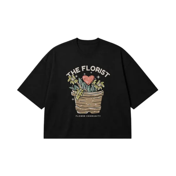 تیشرت باکسی گل‌فروشی طرح The Florist کد 9513