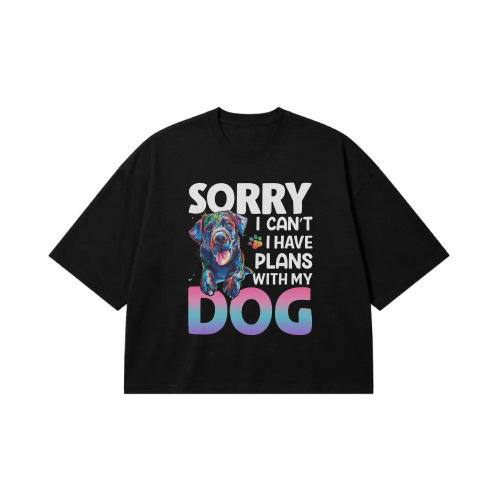 تیشرت باکسی سگ طرح I Have Plans With My Dog کد 9614