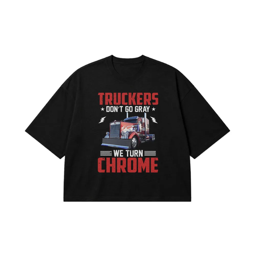 تیشرت باکسی کامیون طرح Truckers Turn Chrome کد 9616