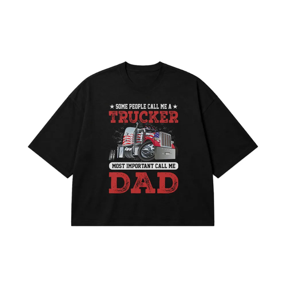 تیشرت باکسی پدر کامیون‌ران طرح Call Me Dad کد 9619