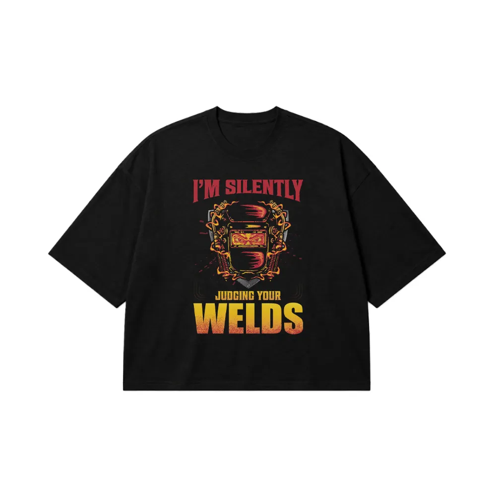 تیشرت باکسی جوشکاری طرح Silently Judging Your Welds کد 9620