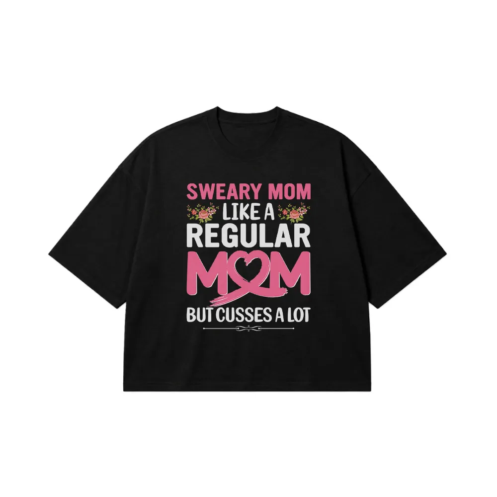 تیشرت باکسی مادر طنز طرح Sweary Mom کد 9625