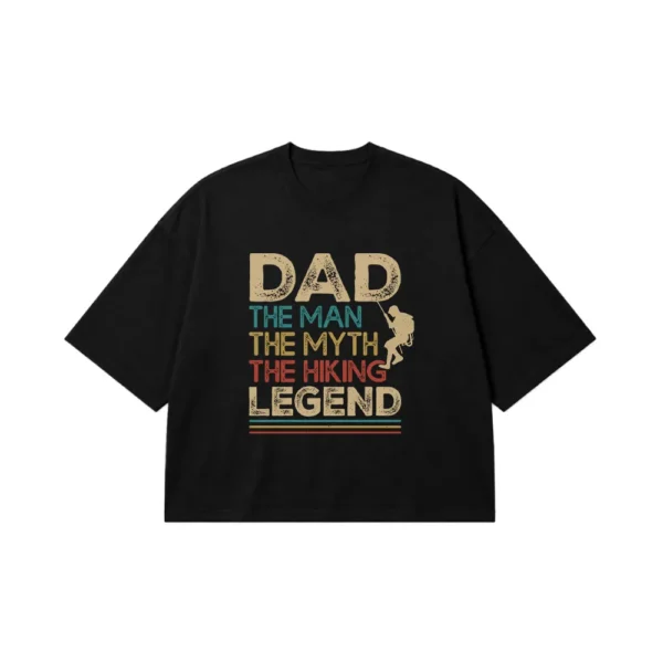 تیشرت باکسی پدر طبیعت‌گرد طرح Hiking Legend کد 9629