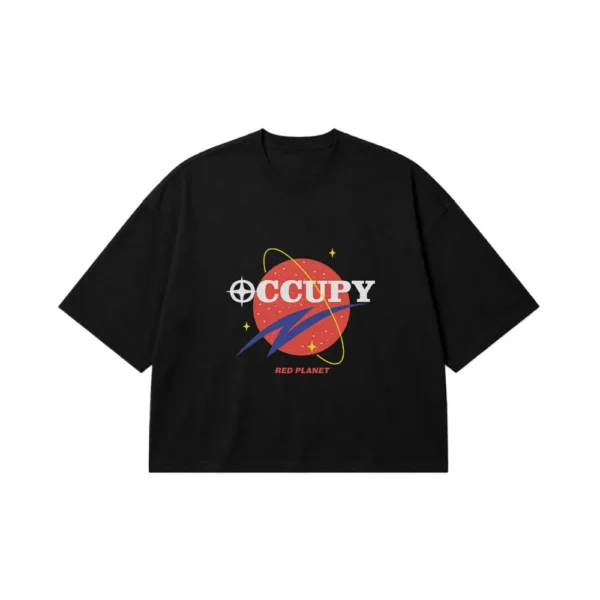 تیشرت باکسی فضایی طرح Occupy Red Planet کد 9647