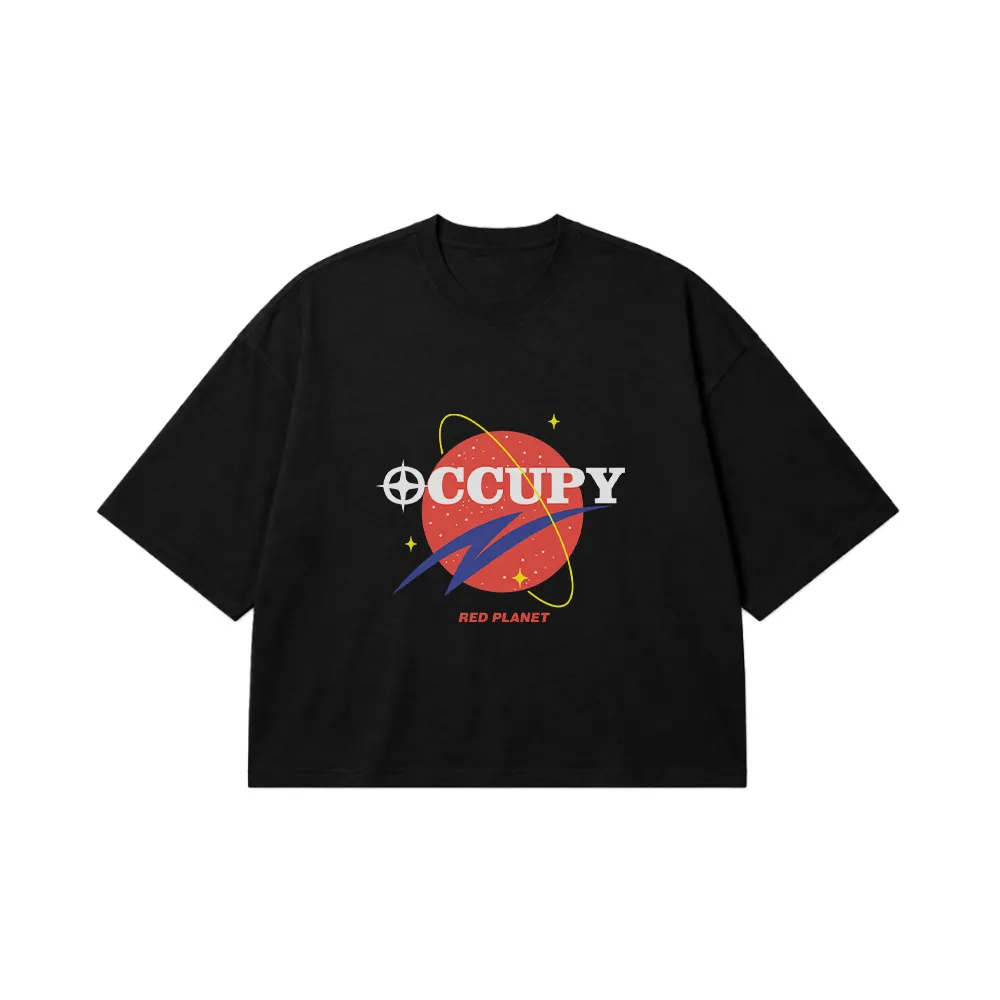 تیشرت باکسی فضایی طرح Occupy Red Planet کد 9647