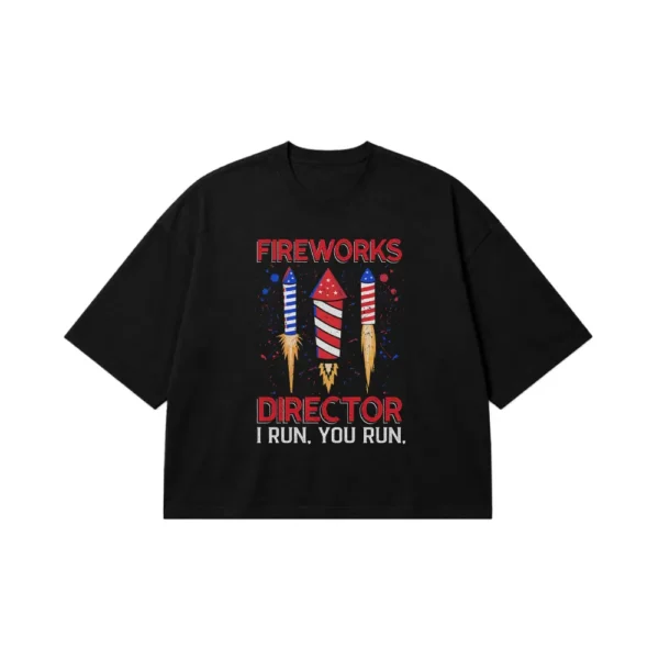 تیشرت باکسی بامزه طرح Fireworks Director کد 9650