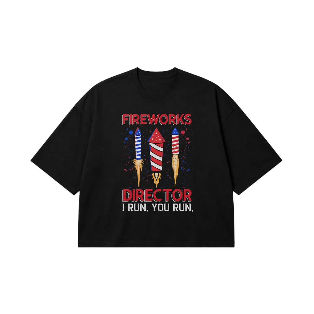 تیشرت باکسی بامزه طرح Fireworks Director کد 9650