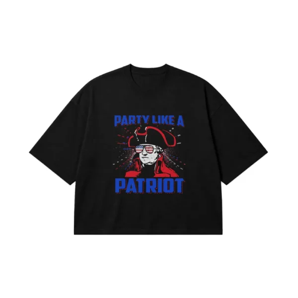 تیشرت باکسی بامزه طرح Party Like A Patriot کد 9652