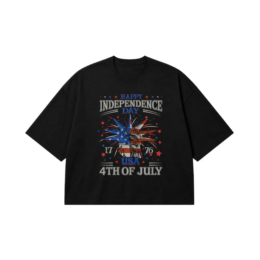 تیشرت باکسی روز استقلال آمریکا طرح 4th Of July کد 9653