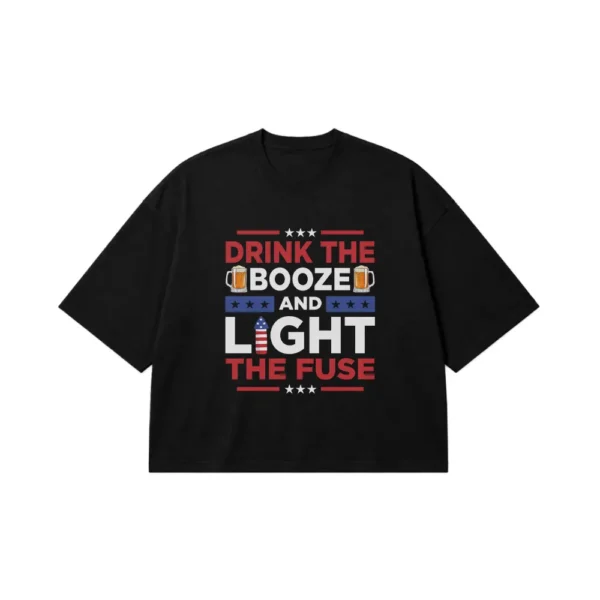 تیشرت باکسی طنز طرح Drink The Booze کد 9658