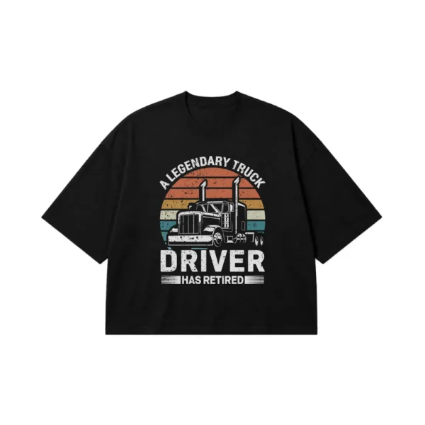 تیشرت باکسی کامیون‌ران طرح Legendary Truck Driver کد 9667