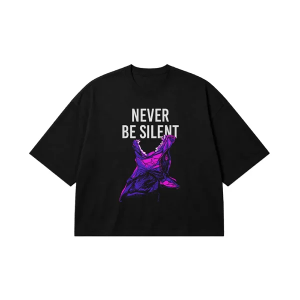 تیشرت باکسی دست فریادزن طرح Never Be Silent کد 9669