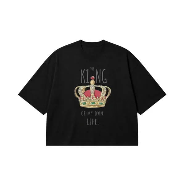 تیشرت باکسی انگیزشی طرح King Of My Own Life کد 9807