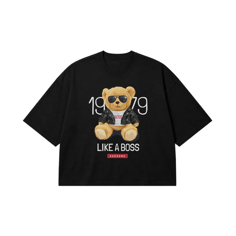 تیشرت باکسی خرس طرح Like A Boss کد 9892