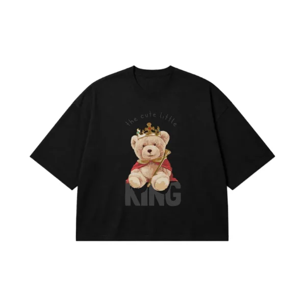 تیشرت باکسی خرس شاه طرح Little King کد 9952