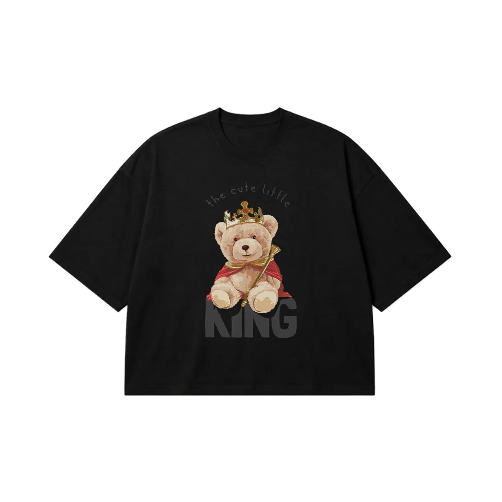 تیشرت باکسی خرس شاه طرح Little King کد 9952