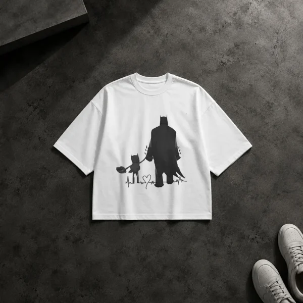 تیشرت باکسی بتمن طرح پدر و فرزند مینیمال (Batman) کد po1040