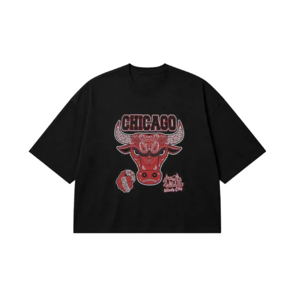 تیشرت باکسی بسکتبال طرح شیکاگو بولز (Chicago Bulls) کد po1092