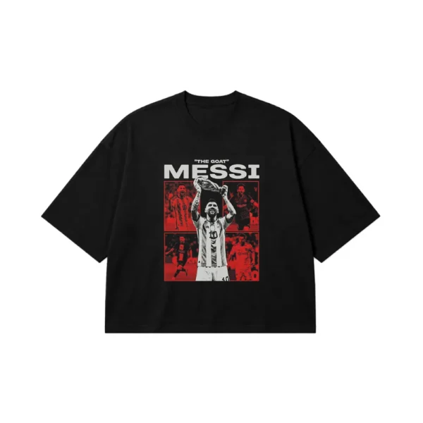 تیشرت باکسی فوتبالی لیونل مسی طرح قهرمان جهان (Lionel Messi) کد po1113