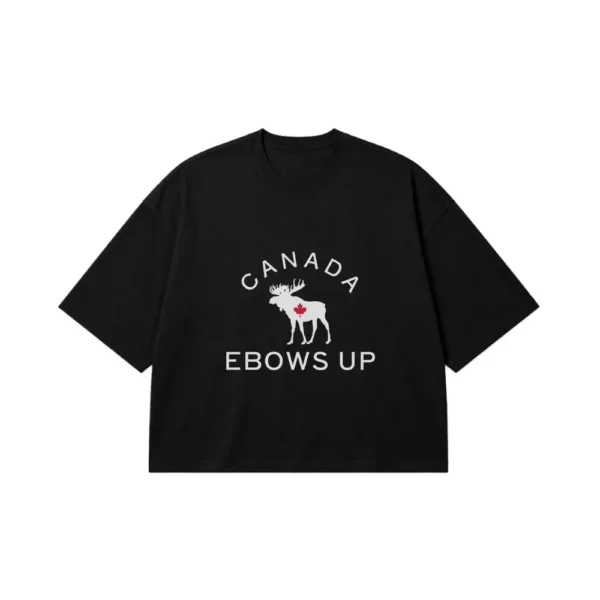 تیشرت باکسی کانادا طرح گوزن و نوشته Elbows Up کد po1140
