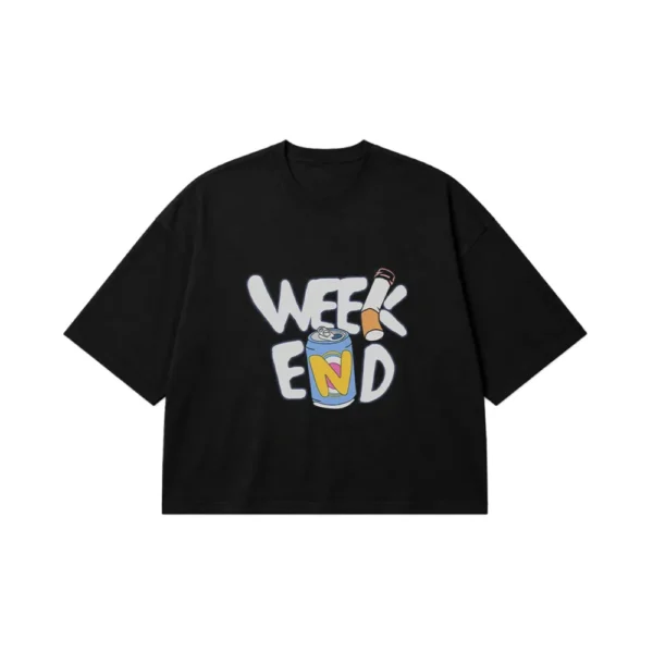 تیشرت باکسی طنز نوشته Weekend کد po1159