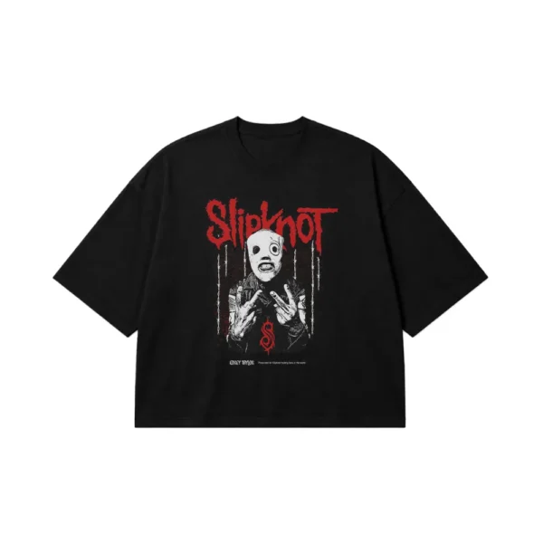 تیشرت باکسی گروه اسلیپ‌نات طرح پرتره دارک (Slipknot) کد po1170