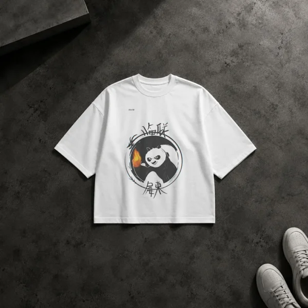 تیشرت باکسی کونگ فو پاندا طرح یین یانگ آتشین (Kung Fu Panda) کد po120