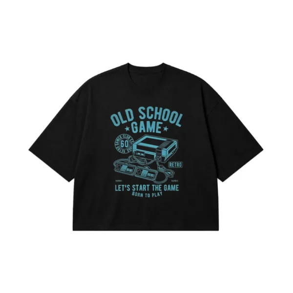 تیشرت باکسی گیمینگ طرح ماشین رترو Old School Game کد po1201