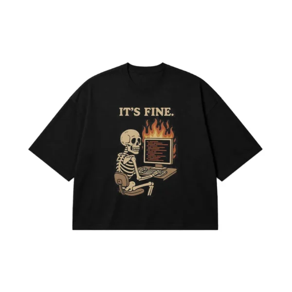 تیشرت باکسی برنامه‌نویسی طنز طرح It’s Fine کد po1231