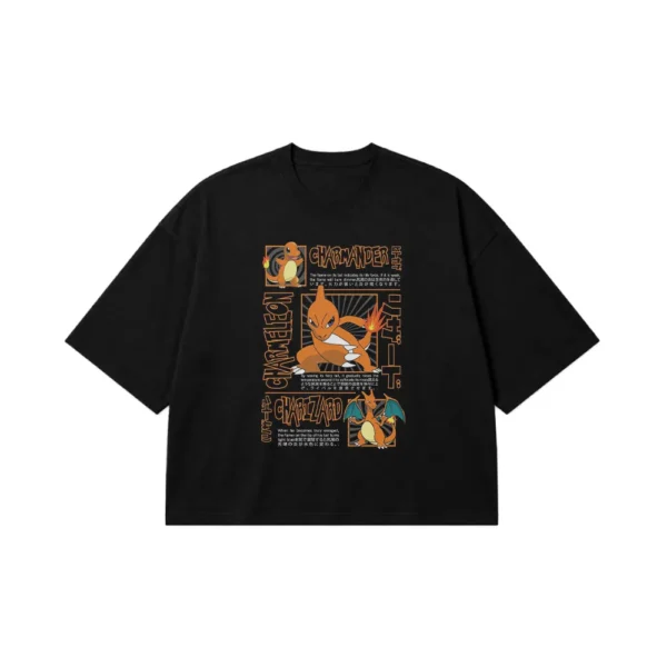 تیشرت باکسی پوکمون طرح چارمندر رترو (Charmander) کد po1251